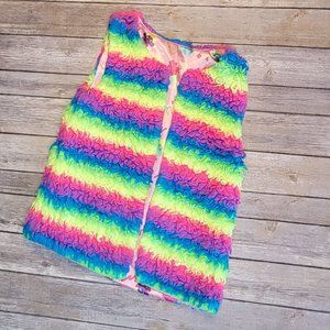 Trolls World Tour Girls Medium Multi-Colored Fuzzy Vest 877